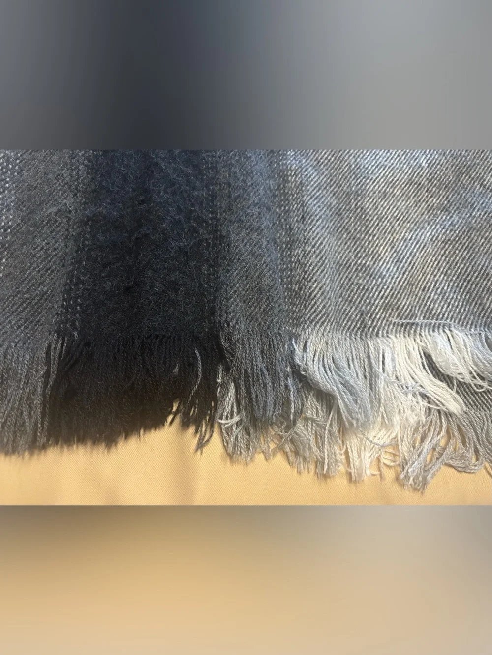 Gamboa ALPACA Wool Poncho Hooded Rancho Blanket Soft Cloak Black Gray Unisex